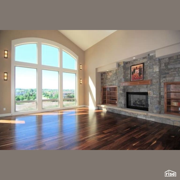 Living Room with FSC Certified Hardwood by Constructive Builders