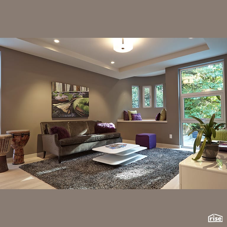 Living Room with Air Purifying Plant by My House Design/Build Team Ltd.