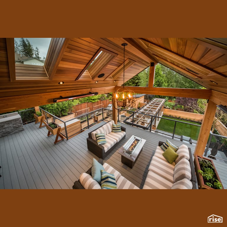 Patio with Accent Outdoor Lighting by My House Design/Build Team Ltd.