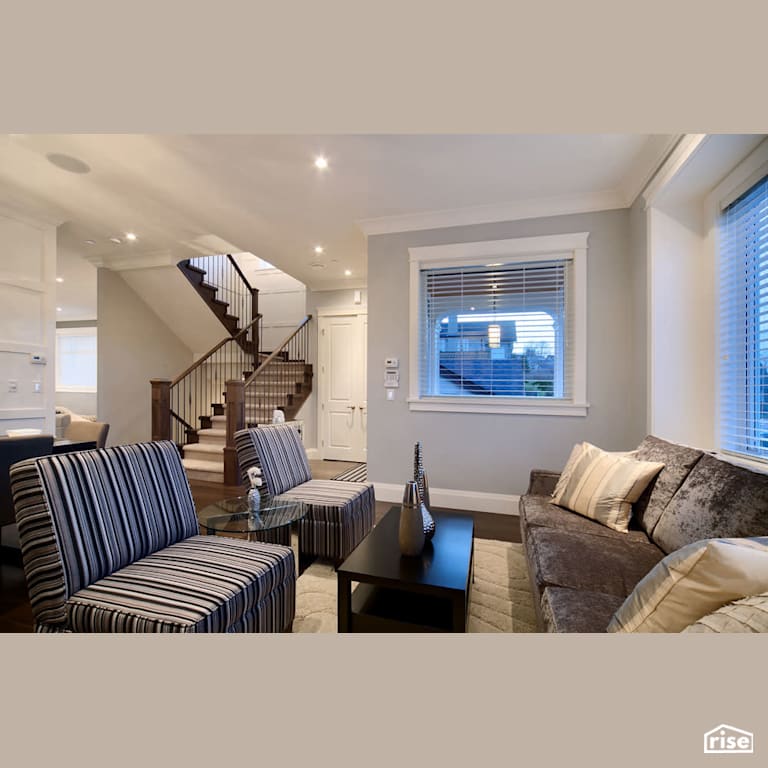 Clay Construction - Arbutus Craftsman -  Living Room with Integrated LED by Clay Construction