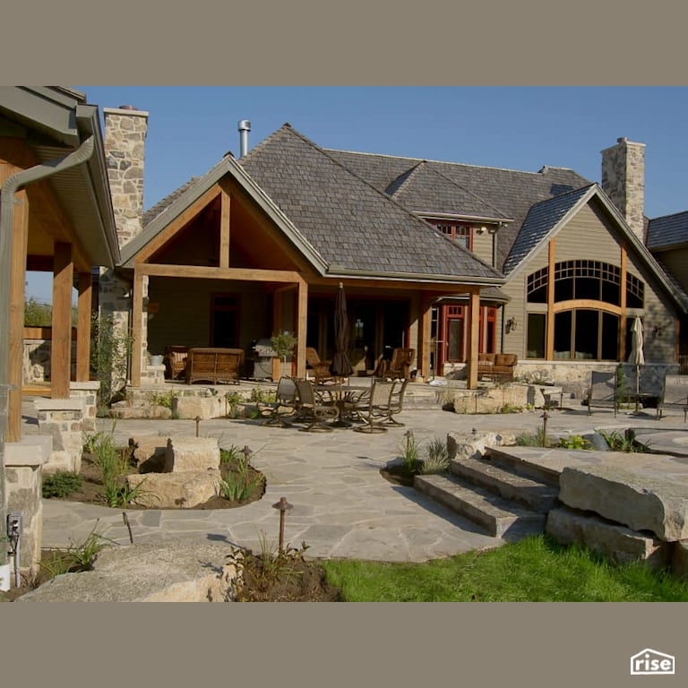 Large stone patio with Patio Stone by Masonal Stone Inc