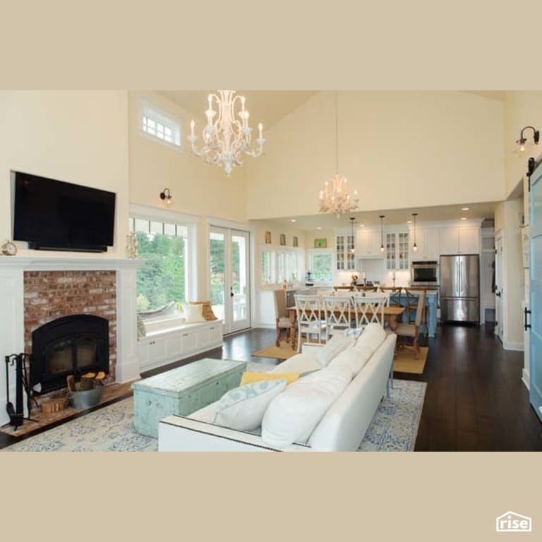 Living Room with Energy Star Exterior Door by Winsome Construction