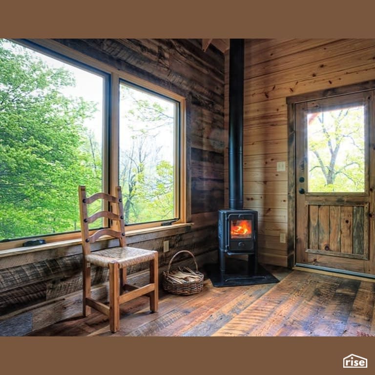 Cottage with finished reclaimed wood flooring with Interior Wood Finish by Vermont Natural Coatings