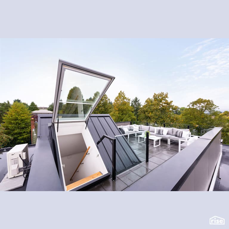 roof deck with Air to Water Heat Pump by Lanefab Design/Build