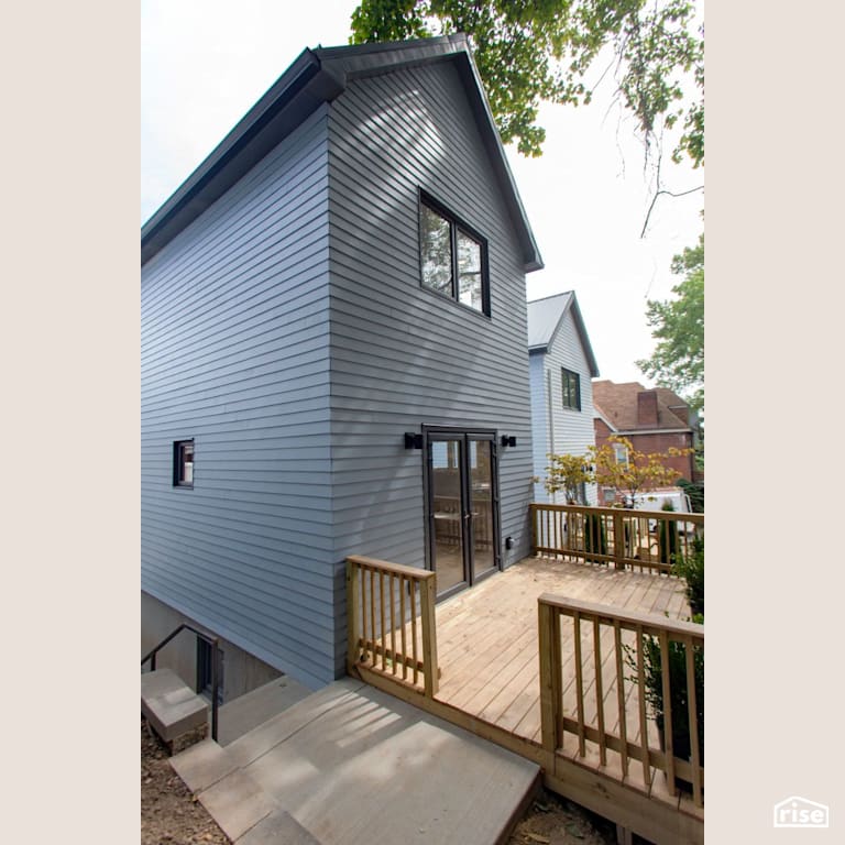 Black Street Development Back Deck with Accent Outdoor Lighting by Module