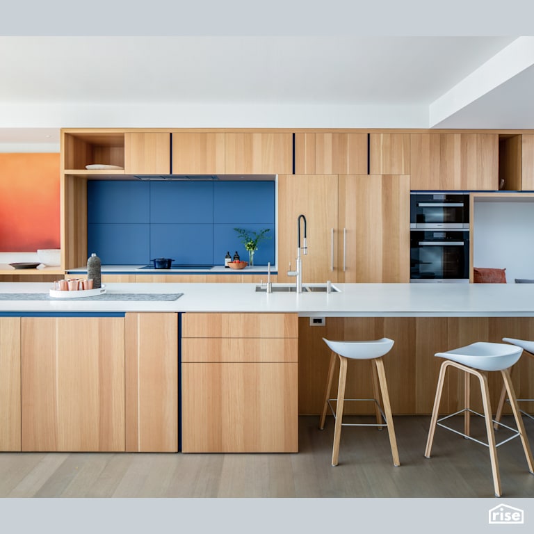 Custom cabinetry kitchen with Low-Flow Kitchen Faucet by Naikoon Contracting