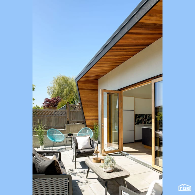 Patio with Triple Pane Window by Lanefab Design/Build