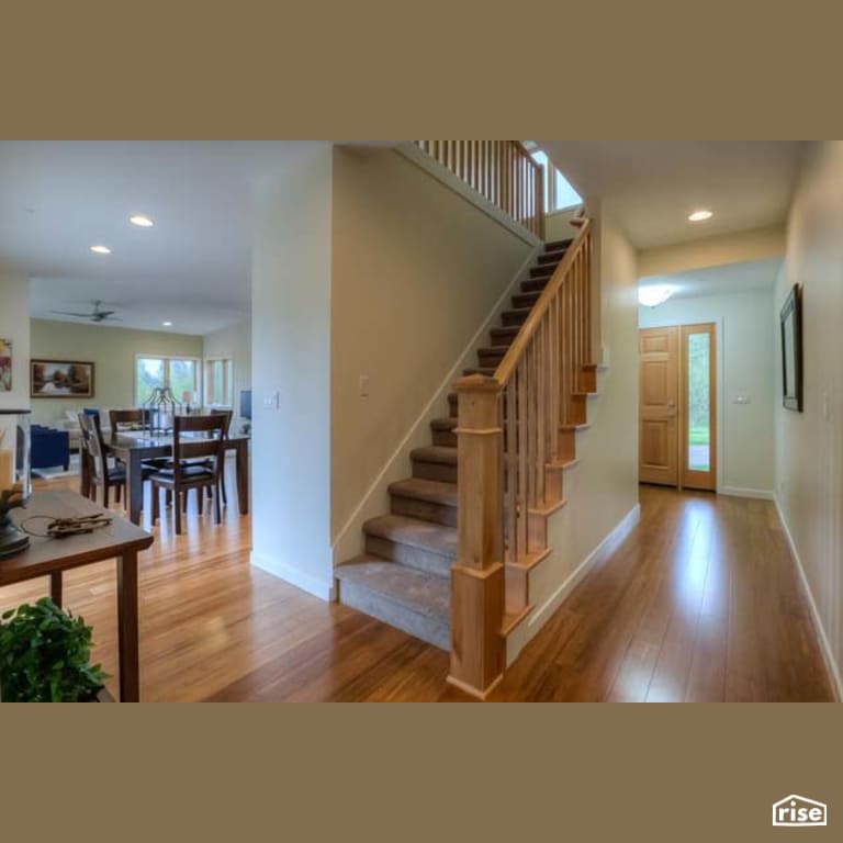 Entryway and Staircase with Integrated LED by Winsome Construction