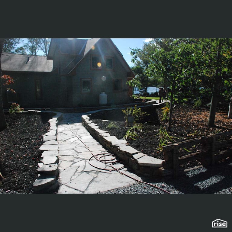 Natural Stone Walkway with Patio Stone by Earthworks Landscape & Design