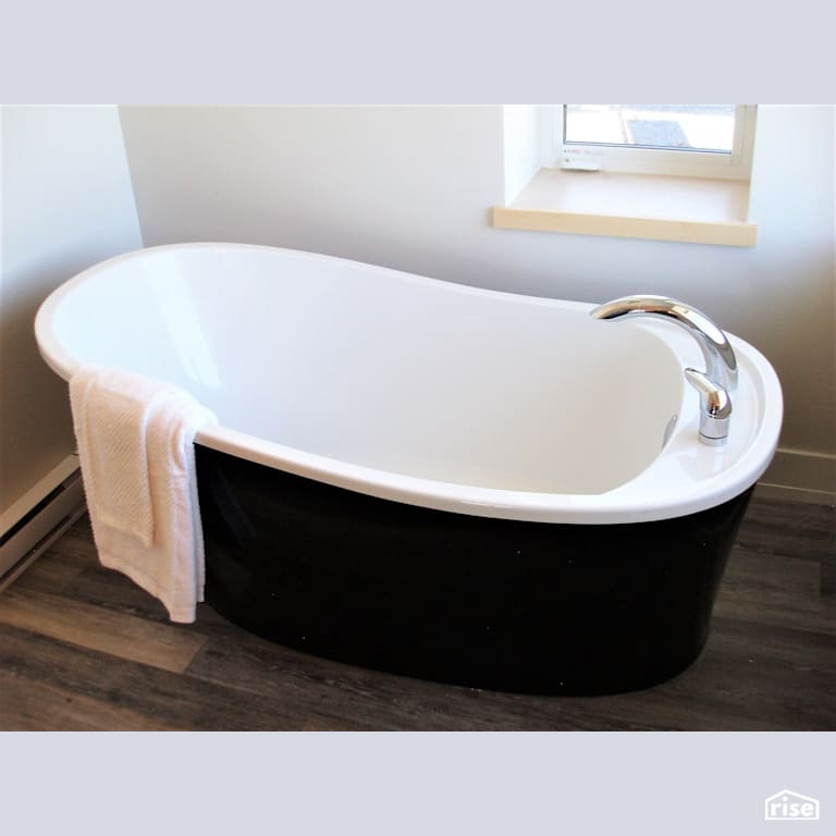 Halifax Passive House Bathroom Tub with Triple Pane Window by Passive Design Solutions