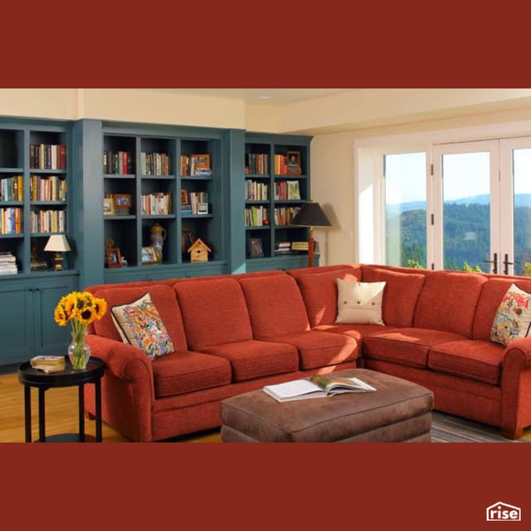 Living Room with Energy Star Exterior Door by Winsome Construction