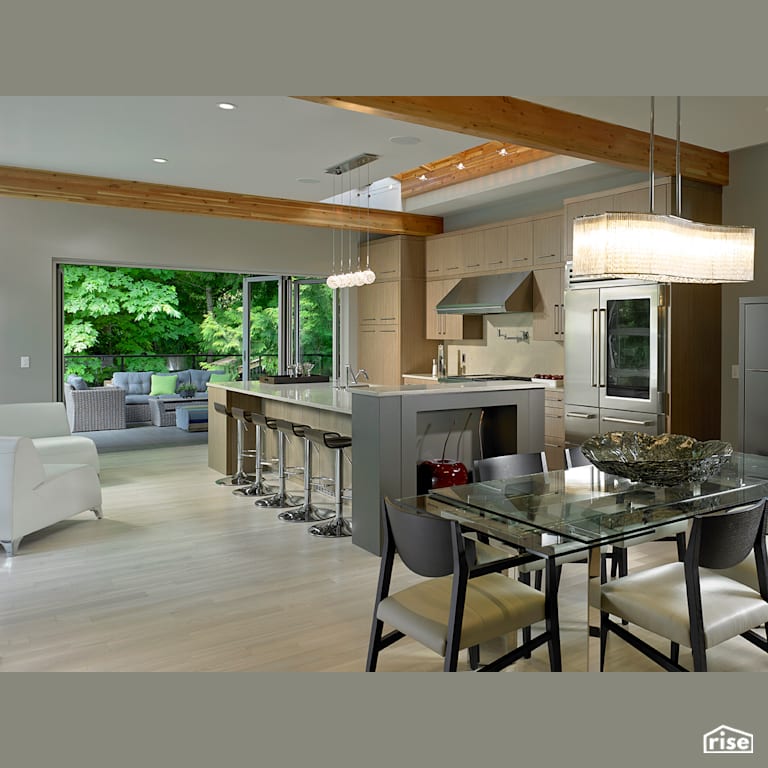Kitchen Dining with Integrated LED by My House Design/Build Team Ltd.