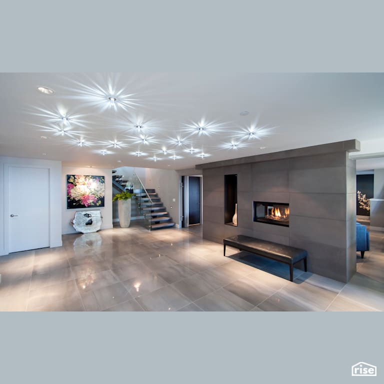 Living Room with Integrated LED by My House Design/Build Team Ltd.