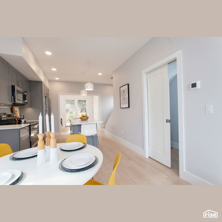 Black Street Development Open Concept Dining and Kitchen with Programmable Thermostat by Module