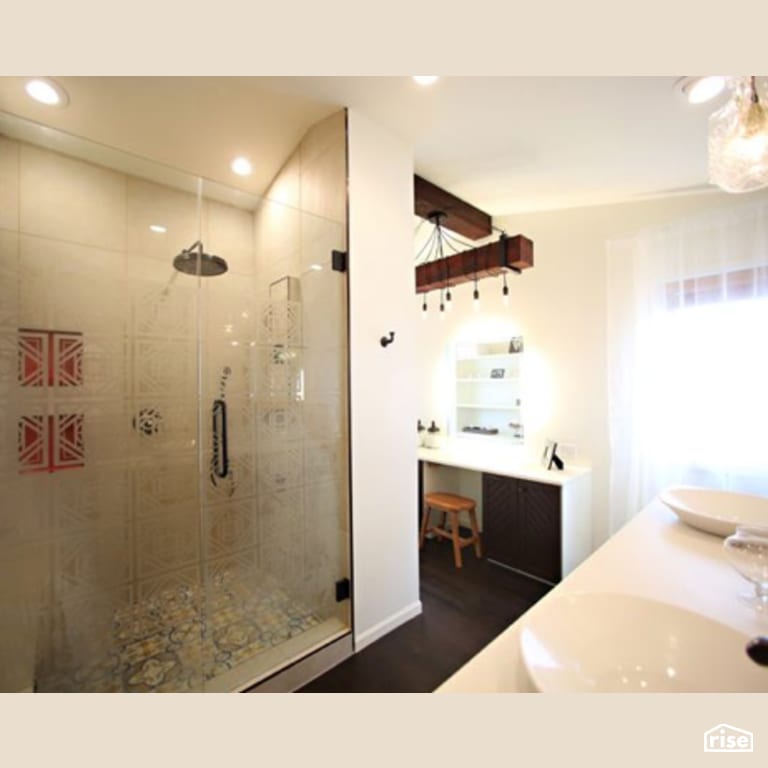 Custom Shower with Low-Flow Showerhead by Constructive Builders