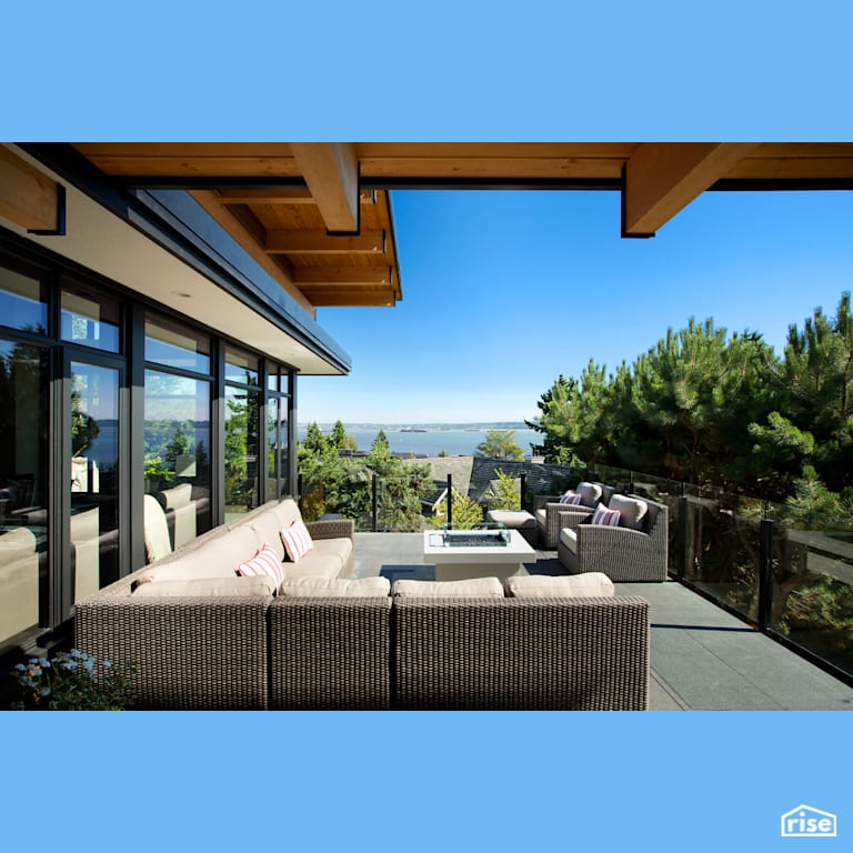 Patio with Accent Outdoor Lighting by Naikoon Contracting
