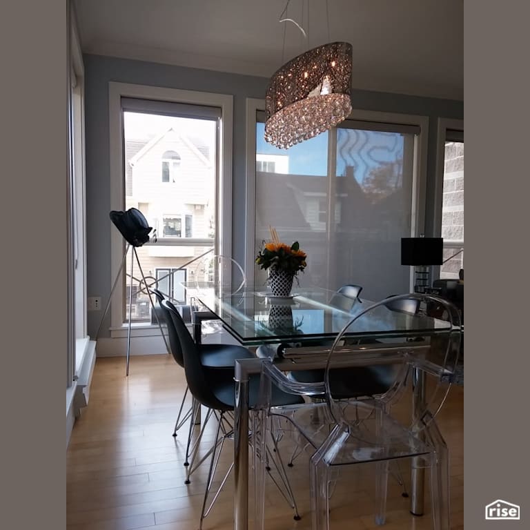 Isleville - Dining Room with Engineered Hardwood by Amazing Space Interiors