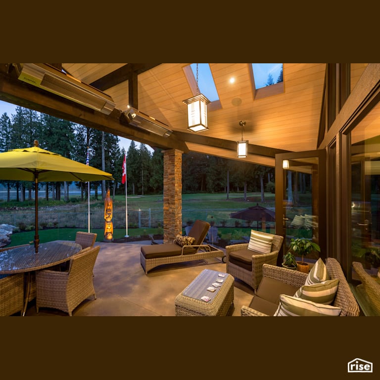 Patio with Accent Outdoor Lighting by My House Design/Build Team Ltd.