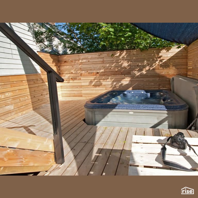 Hot Tub Deck with Pressure Treated Decking by RSI Projects