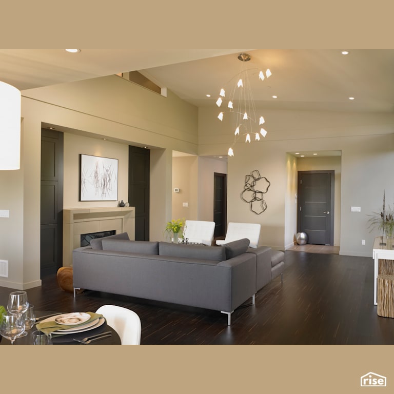 Living Room with Programmable Thermostat by My House Design/Build Team Ltd.