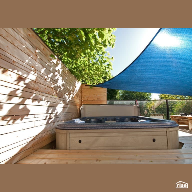 Hot Tub Deck with Pressure Treated Decking by RSI Projects