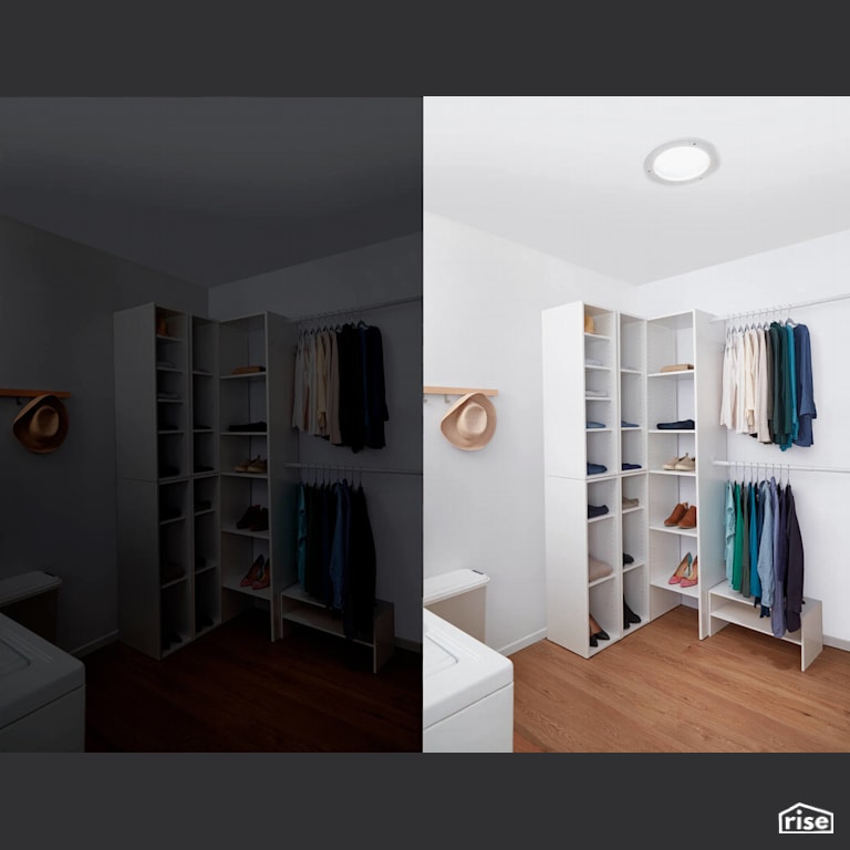 Before & After JustFrost Round with Tubular Skylight by Solatube International, Inc.