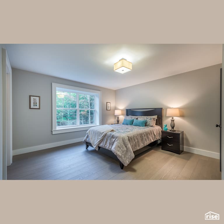 House in The Woods - Bedroom with Ceiling Light by Homes by Highgate