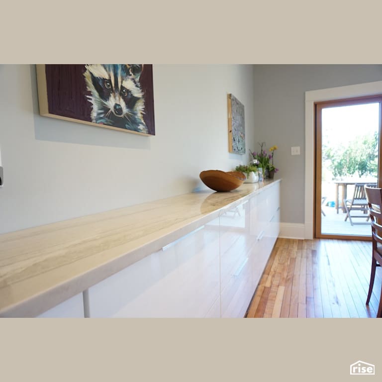 Walnut Street - Dining Room with Wood Veneer Cabinet by Brad Goodsell Design | Build Inc