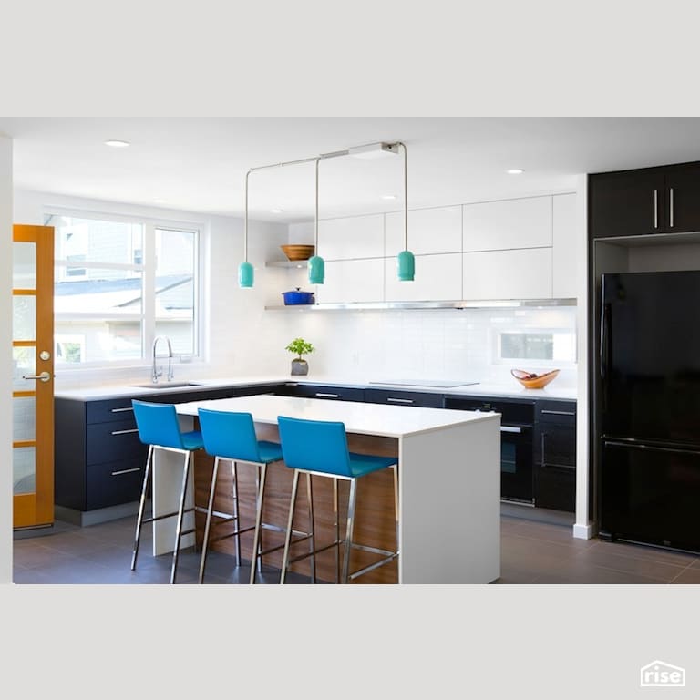 Vancouver Green Renovation Living with Concrete Countertop by Marken Design + Consult