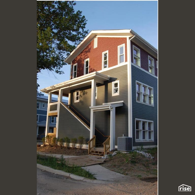 Two tone exterior with energy efficient windows with Double Hung Window by Alpen High Performance Products