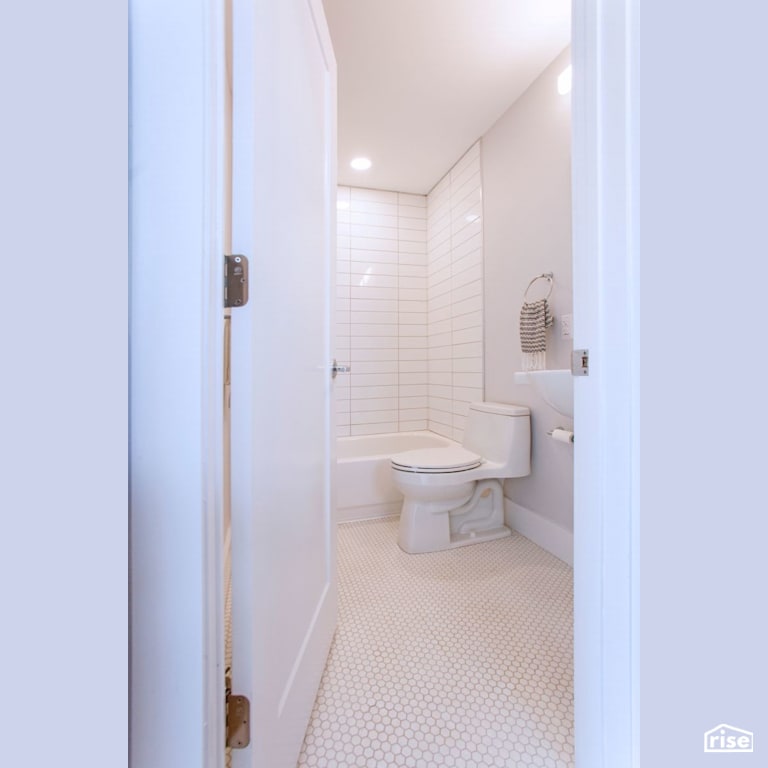 Black Street Development Upstairs Bathroom with Integrated LED by Module