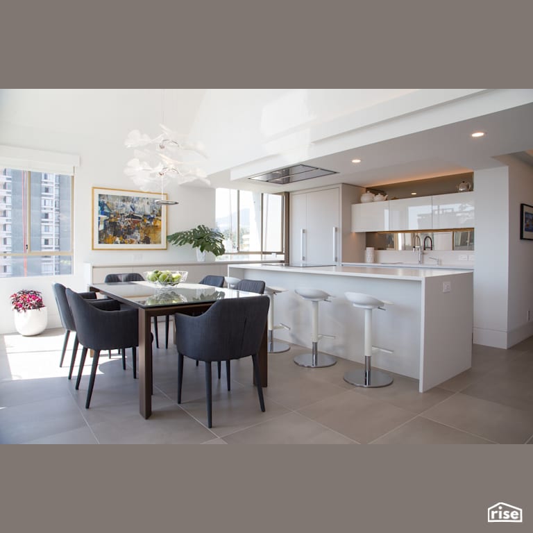 Penthouse Dining Room with Integrated LED by Synthesis Design