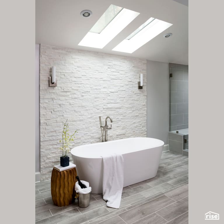 An Ensuite You’ll Never Want to Leave with Wall Light by Case Design/Remodeling