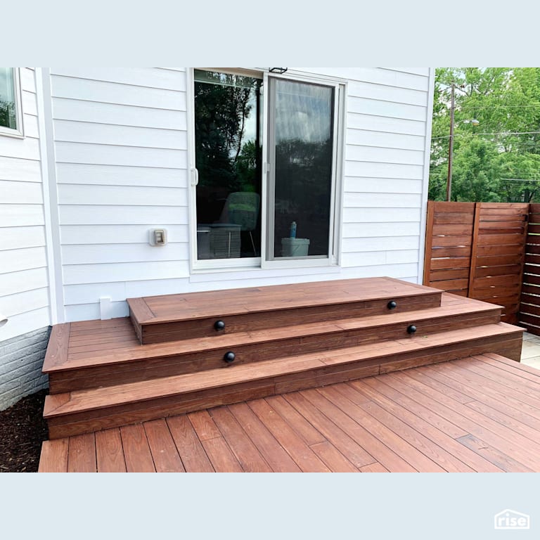 Mount Vernon Thermally Modified Wood Staircase with Thermally Modified Wood Decking by Americana by Bingaman