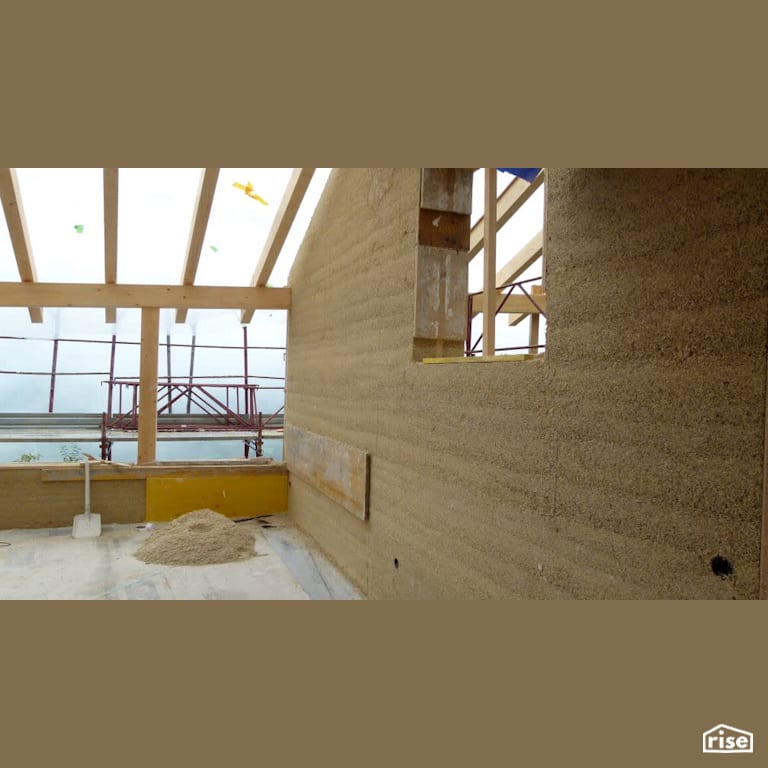 HempLime wall during construction with Hempcrete Walls by Hemp Eco Systems Group