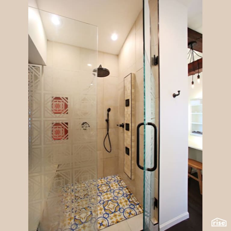 Custom Shower with Integrated LED by Constructive Builders