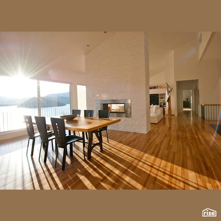 Copper Island Fine Homes - Living Room with Gas Fireplace by Copper Island Fine Homes Inc.