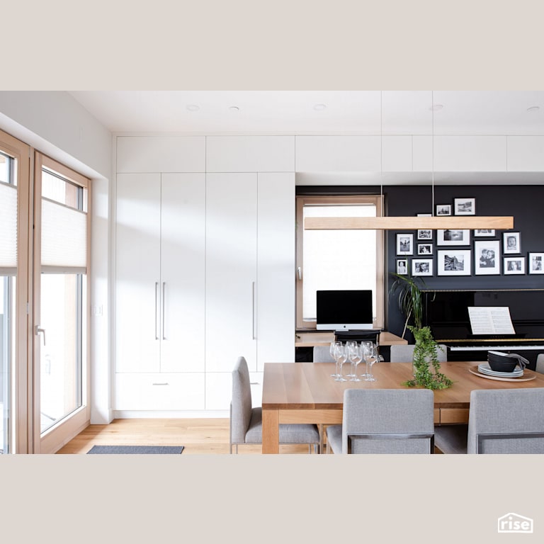 dining with Passive House Door by Lanefab Design/Build