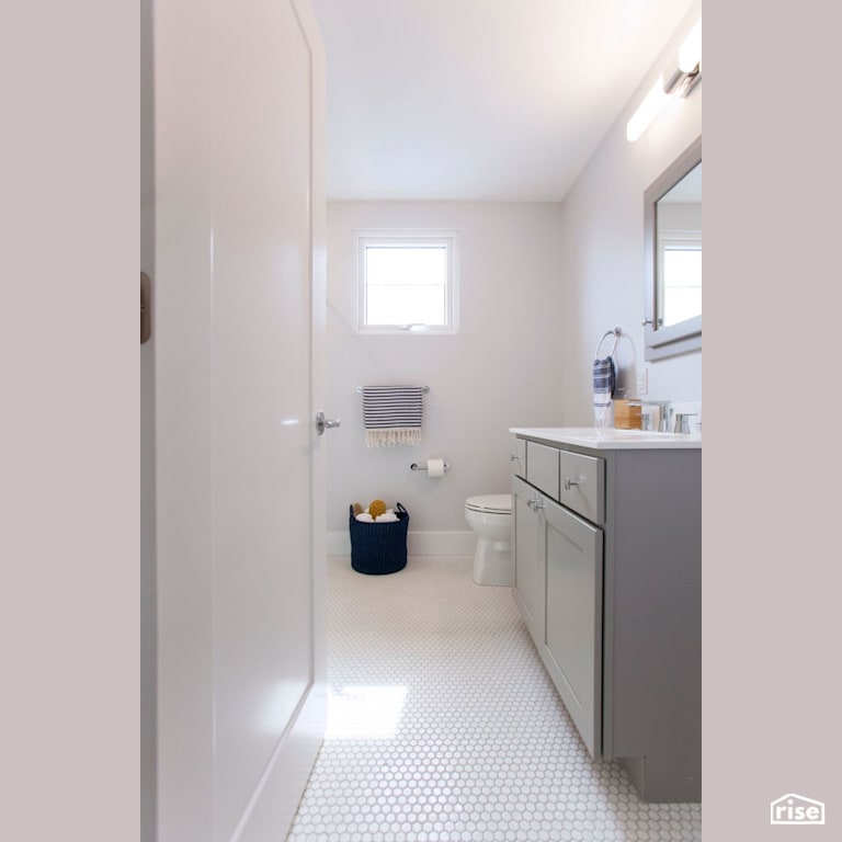 Black Street Development Bathroom Doorway with Wall Light by Module