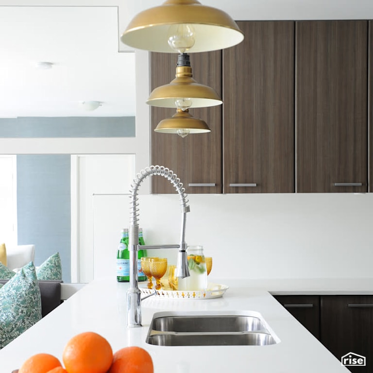 Kitchen with Wood Veneer Cabinet by PlaidFox
