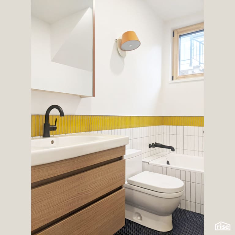 Bathroom with Dual Flush Toilet by Lanefab Design/Build