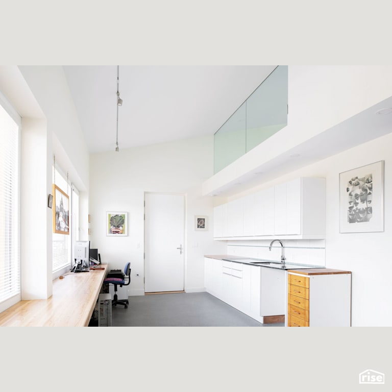 Office / Den with Triple Pane Window by Lanefab Design/Build