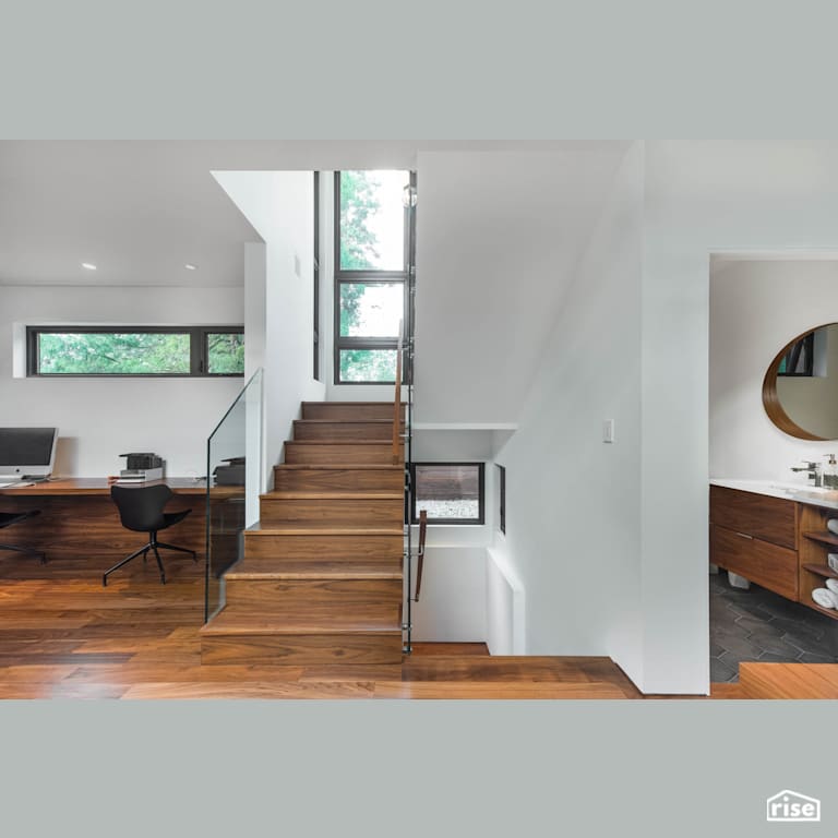 Fort Langley Modern Blend - Staircase with Integrated LED by My House Design/Build Team Ltd.