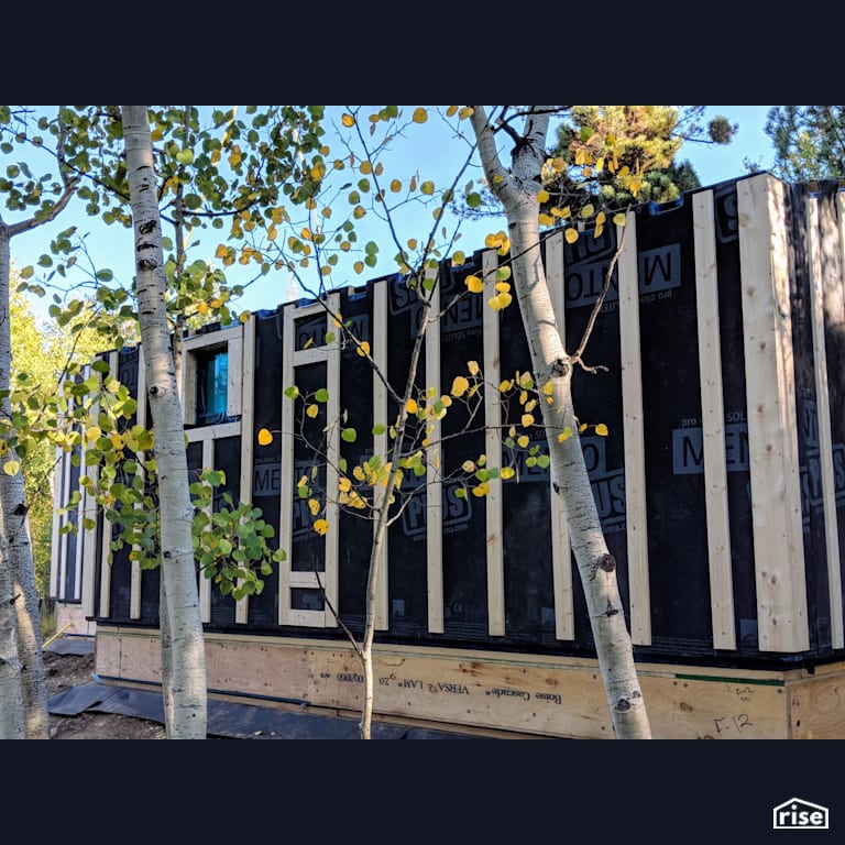 H15 panelized prefab passive house exterior back with Prefabricated Panelized Home by Phoenix Haus LLC