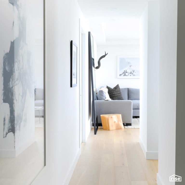 Hall with Engineered Hardwood by PlaidFox