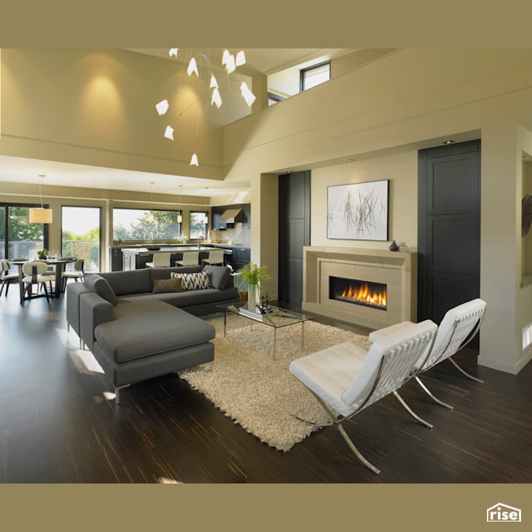 Living Room with Integrated LED by My House Design/Build Team Ltd.