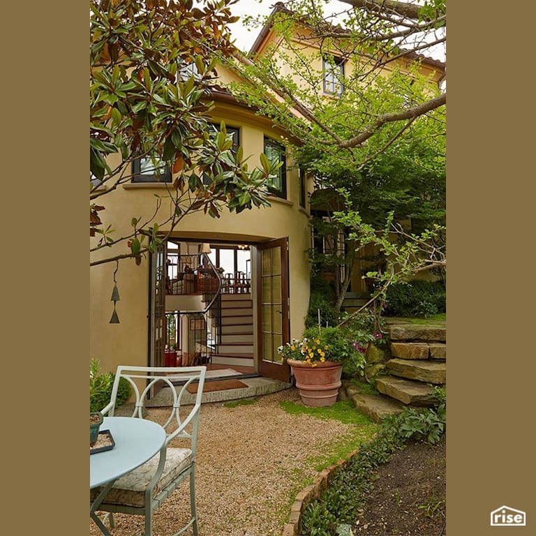 Rear exterior door opening to patio with Energy Star Exterior Door by Gant Nychay Architecture PLLC