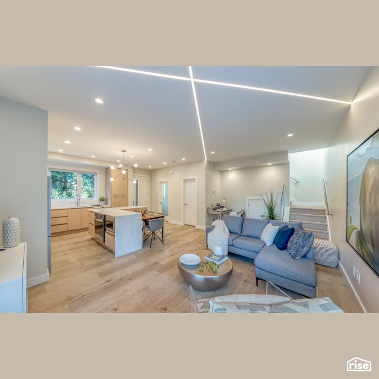 MODCUBE - Open Concept Living Room with Prefabricated Panelized Home by Synthesis Design