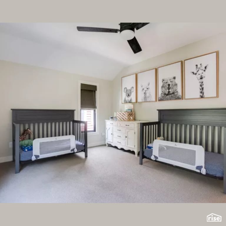 Nursery with Ceiling Fan by Constructive Builders