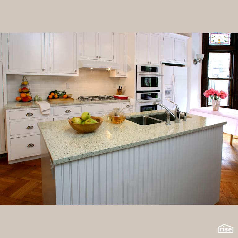 Sage Pearl Countertop with Recycled Glass Countertop by IceStone